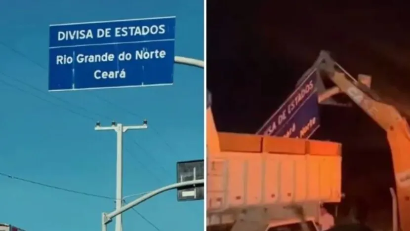 Município do Ceará instala placas em Tibau, no RN, e gera conflito de território