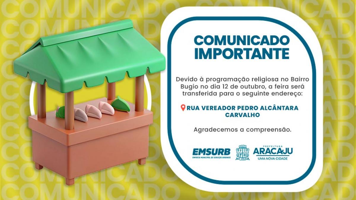 Local da feira livre do Bugio será transferido neste domingo (12)