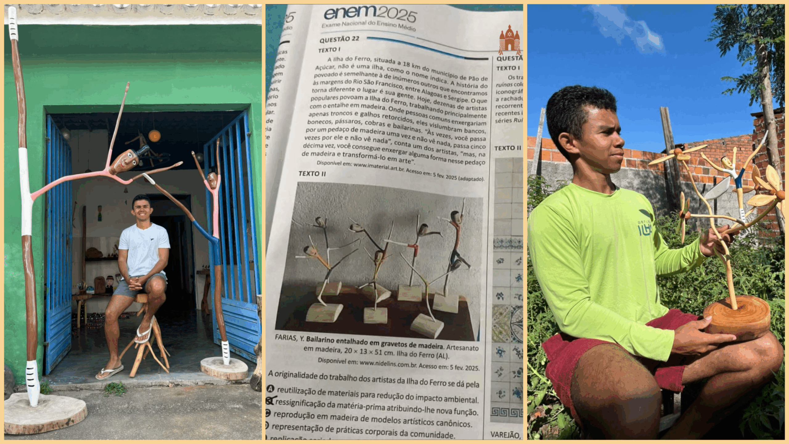 Artesanato alagoano da Ilha do Ferro é destaque nacional em questão do Enem