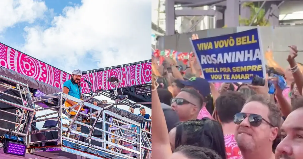 Foliões celebram gravidez de Pati Guerra no Bloco da Quinta: “Viva vovô Bell”