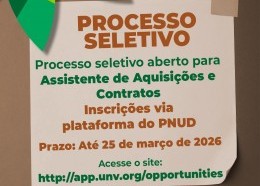 SAF abre seleção para Assistente de Aquisições e Contratos para atuação no PAGES, em São Luís