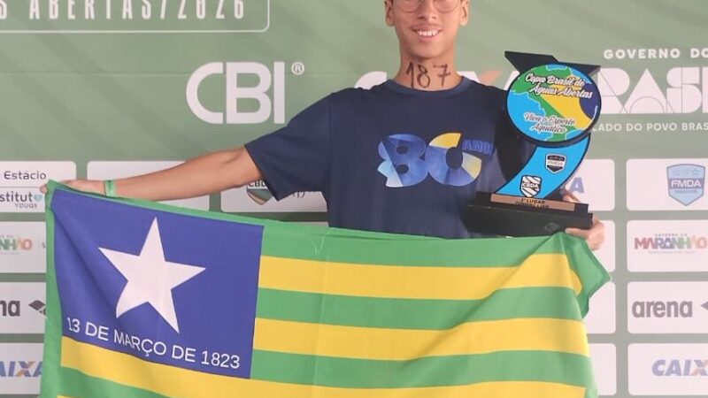 Nadador piauiense conquista ouro em etapa nacional de águas abertas e garante índice para os Jogos da Juventude 2026