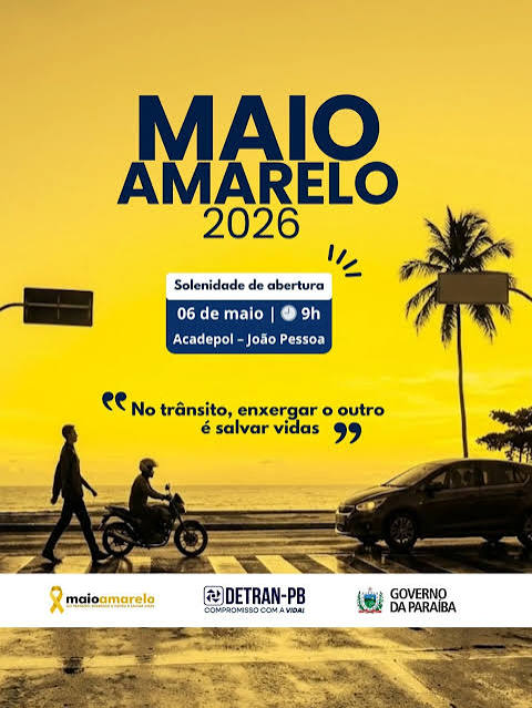 Detran-PB abre campanha Maio Amarelo nesta quarta-feira (6)
