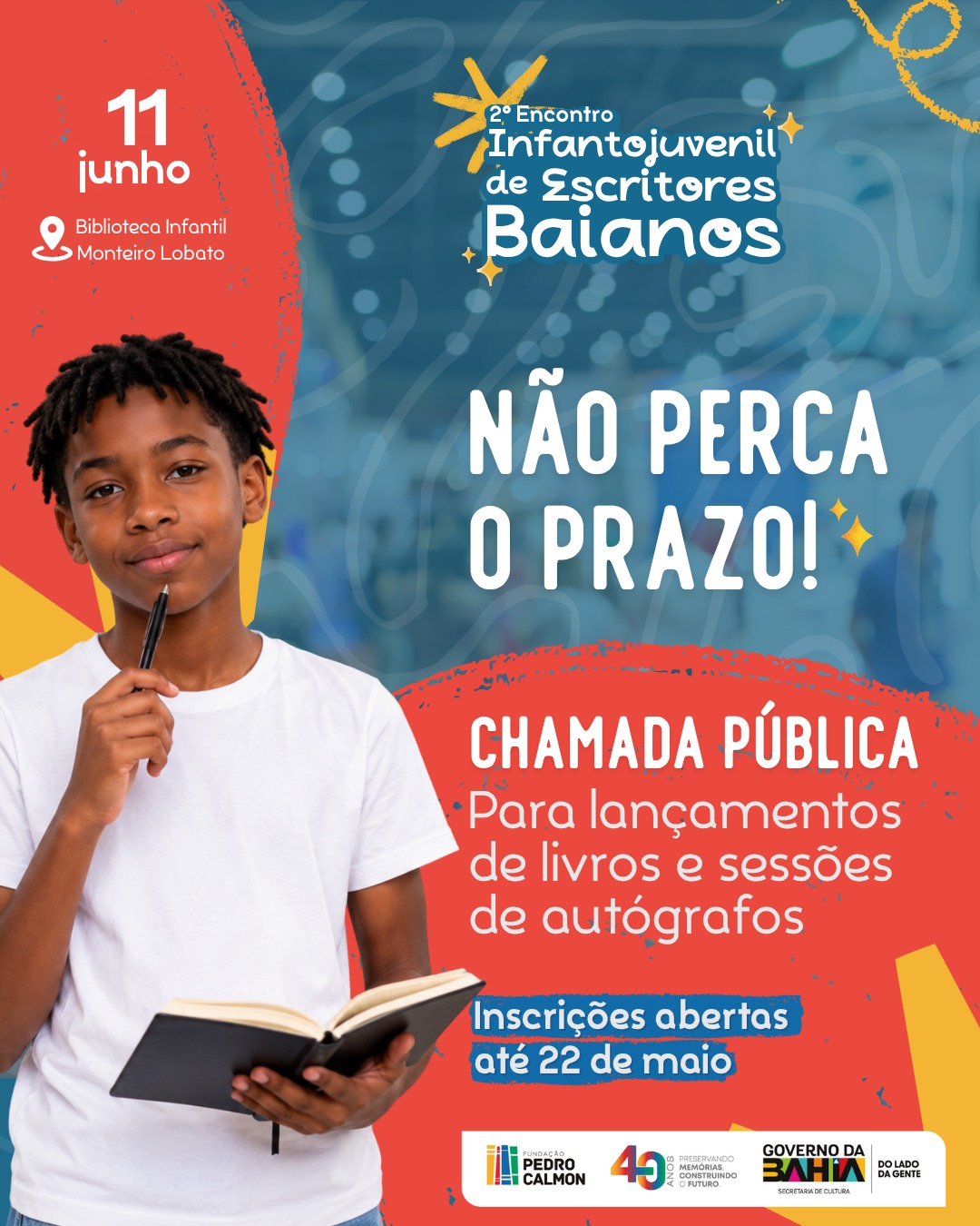 Fundação Pedro Calmon abre inscrições para o II Encontro de Escritores Baianos Infantojuvenis
