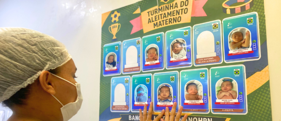 Time do ‘tetê’ em campo: HRN transforma bebês em figurinhas da Copa para incentivar aleitamento
