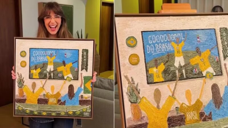 Artista acerta placar do Brasil pela terceira vez com pintura feita antes do jogo