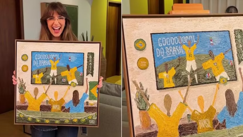 Artista acerta placar do Brasil pela terceira vez com pintura feita antes do jogo