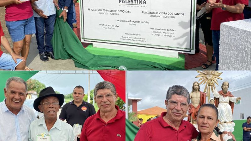 Prefeito Jaime do Mercado inaugura obras na zona urbana e rural de Palestina