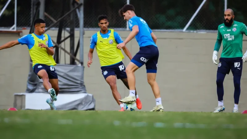 Bahia realiza último treino antes do duelo diante do Nacional; quatro desfalques são confirmados