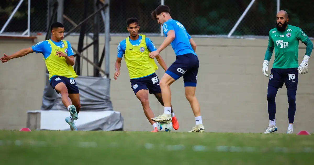 Bahia realiza último treino antes do duelo diante do Nacional; quatro desfalques são confirmados