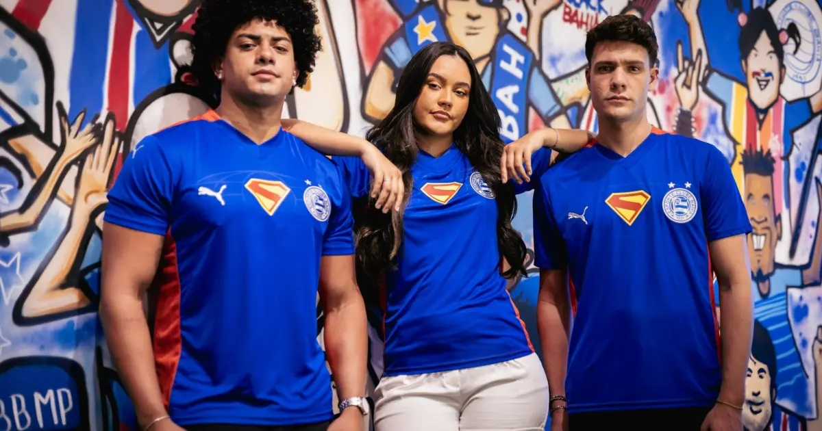 Bahia e PUMA lançam uniforme inédito inspirado no Superman em parceria com a Warner Bros