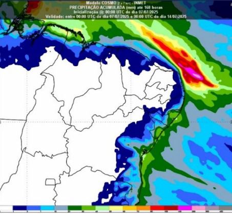 Litoral do Piauí entra em alerta para chuvas intensas e ventos de até 60 km/h