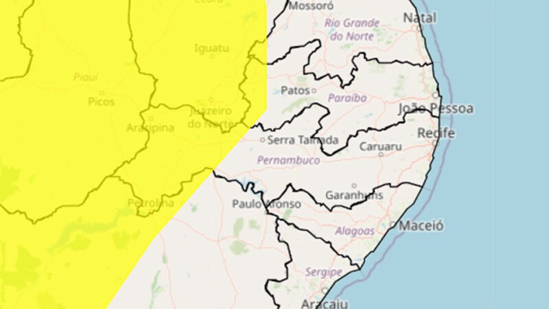 Inmet prevê chuva na região mais seca de Pernambuco nesta terça (23)
