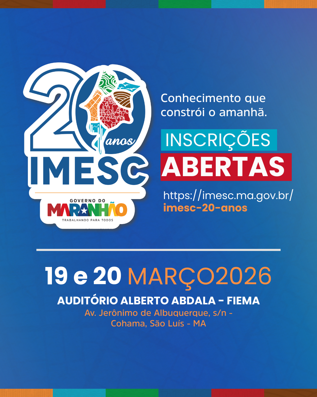 Imesc celebra 20 anos com evento que reunirá especialistas nacionais para debater planejamento e desenvolvimento