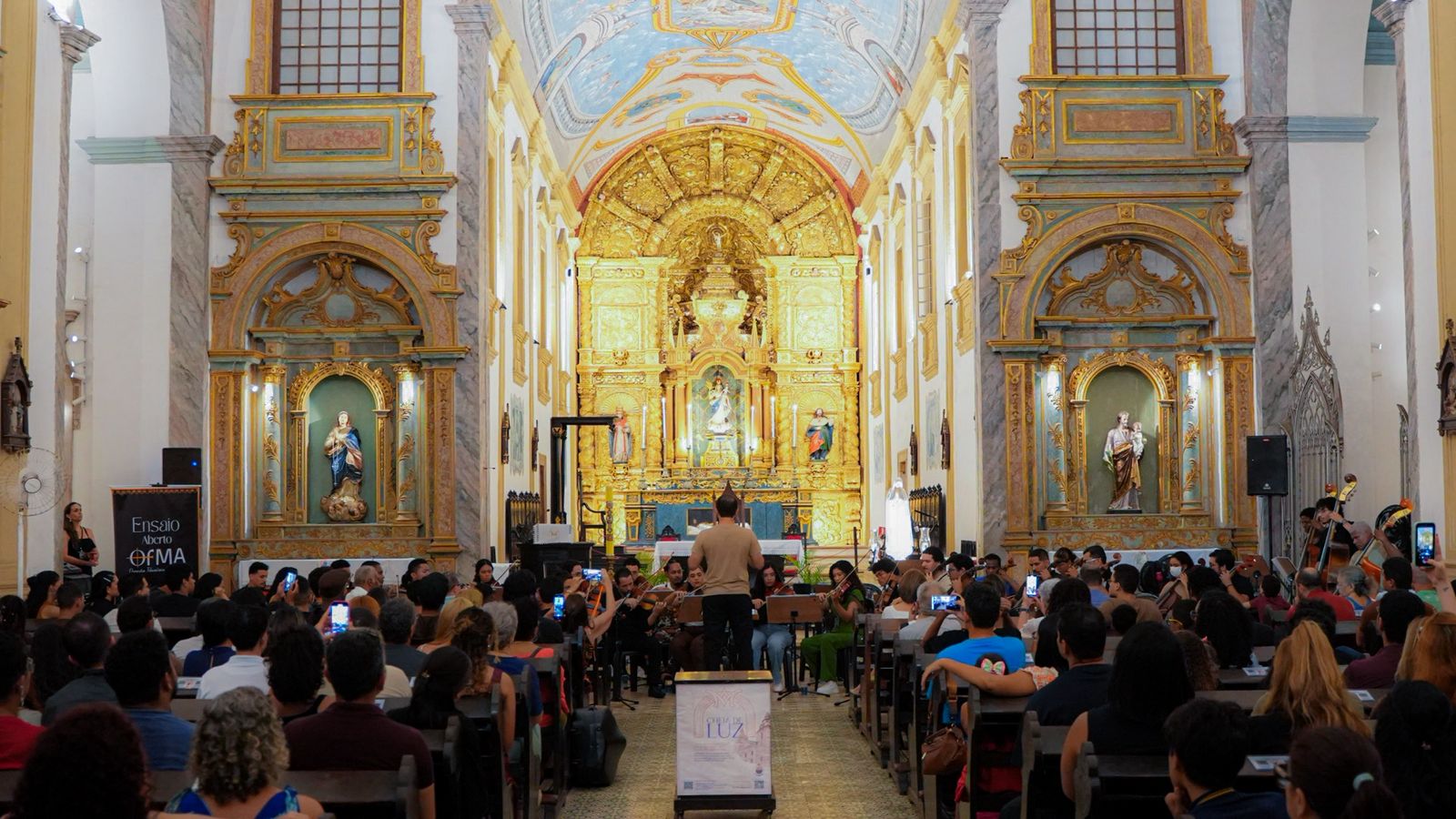 Apoiada pela Fapema, Orquestra Filarmônica do Maranhão realiza primeiro ensaio aberto, na Igreja da Sé